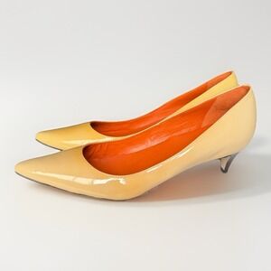 Cole Haan Patent Leather Nude Beige Kitten Heel Pumps Size 9.5B New Without Box